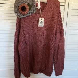 Beautiful Dusty Rose colored chunky sweater super soft